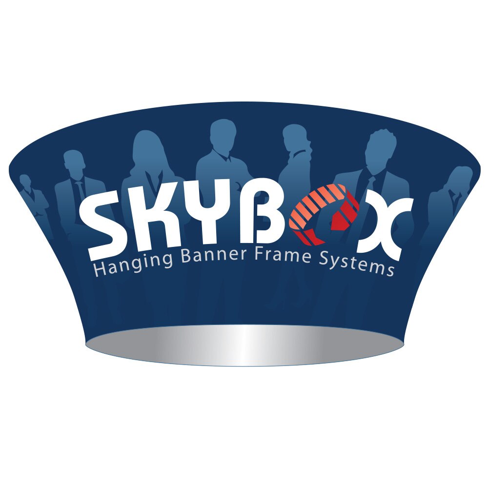 12x4 ft. Hanging Banner Tapered Circle — Single Sided Graphic Package with White Back Fabric